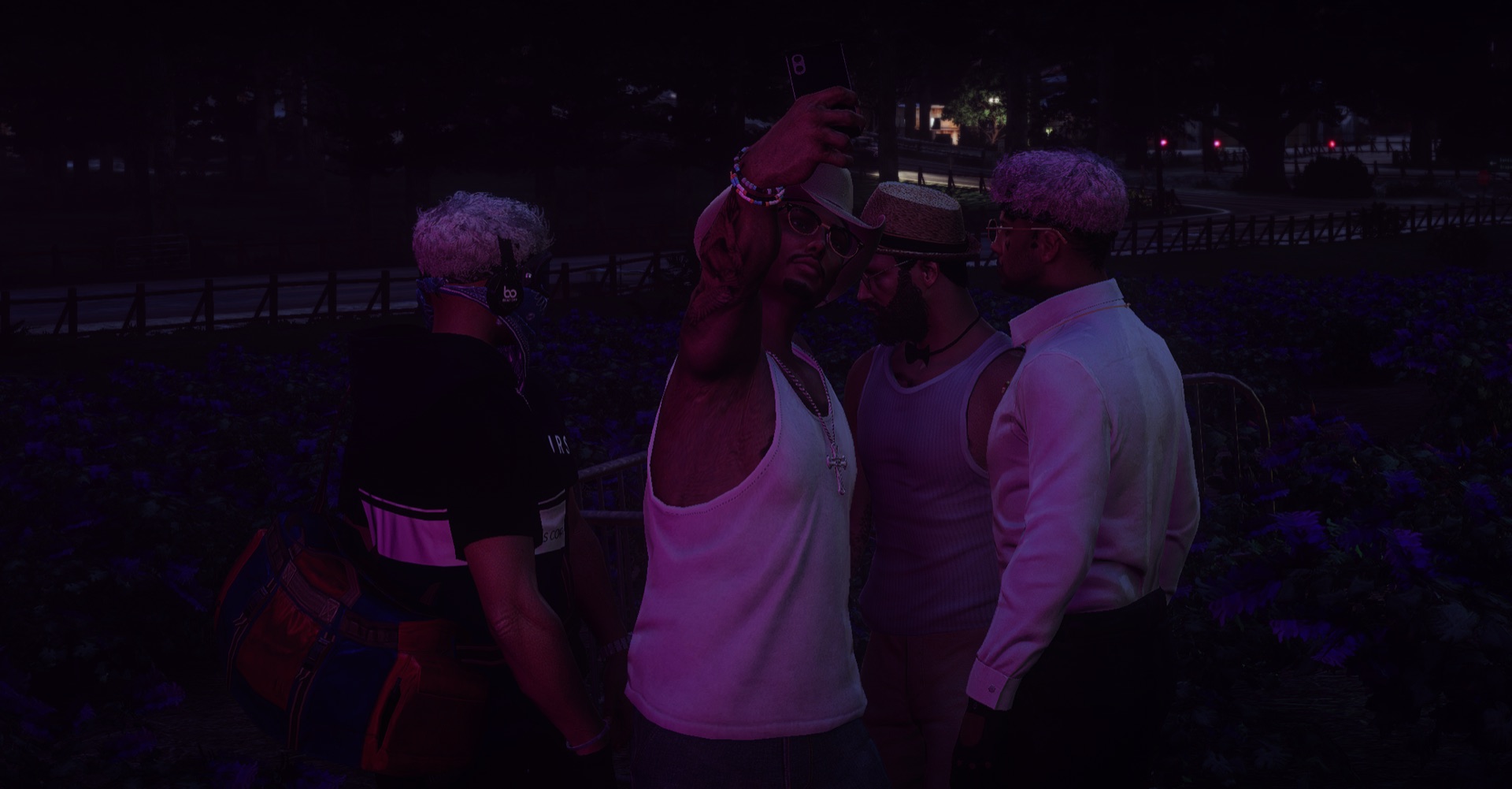 Friends taking a selfie on the grounds